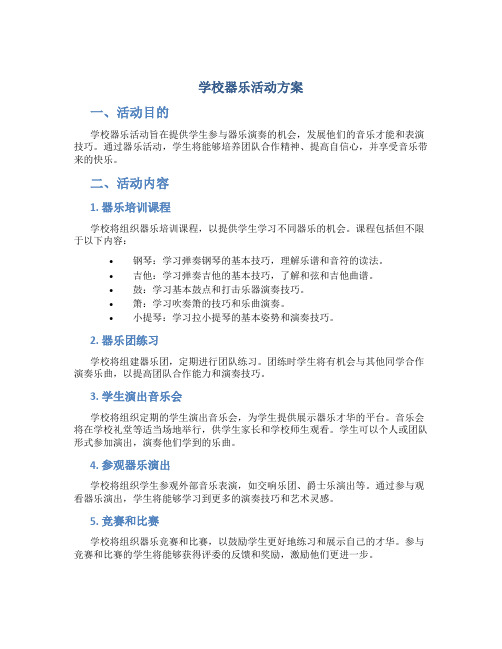 学校器乐活动方案