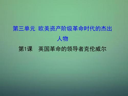 2015-2016学年高中历史 3.1英国革命的领导者克伦威尔课件1 新人教版选修4