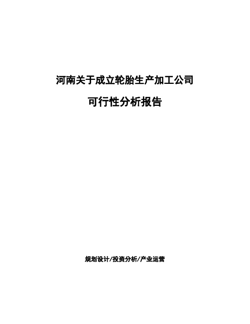 河南关于成立轮胎生产加工公司可行性分析报告