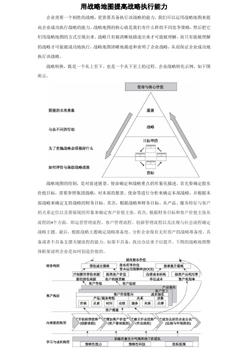 用战略地图提高战略执行能力