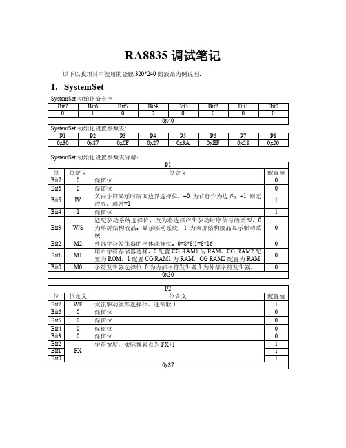 RA8835调试笔记