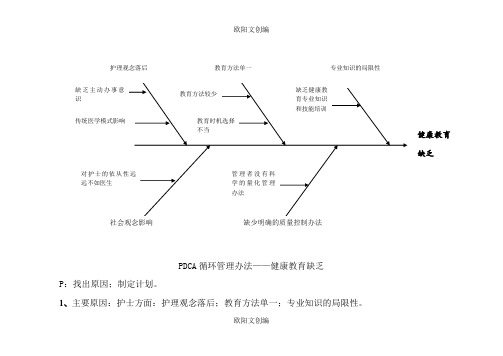 健康教育不足--鱼骨图之欧阳文创编