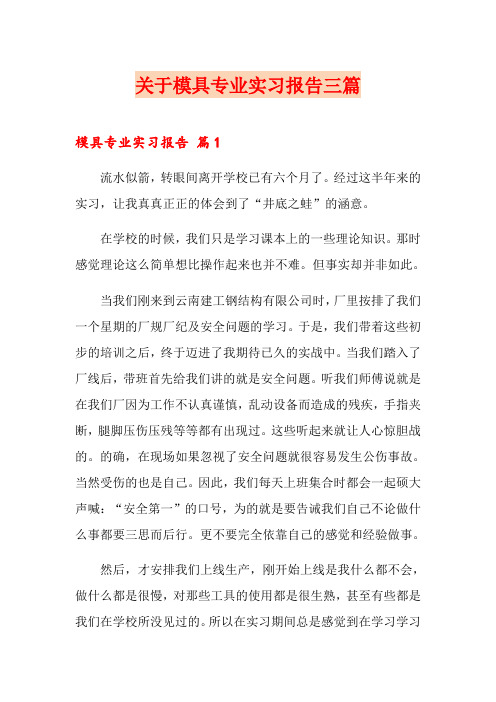 关于模具专业实习报告三篇