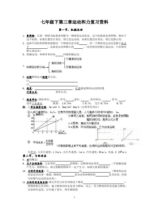 浙教版科学七年级下册第三章复习提纲 5.22