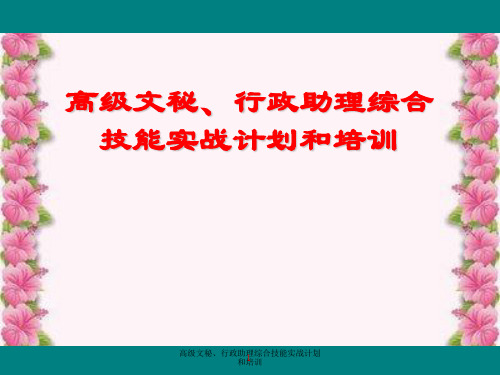 高级文秘、行政助理综合技能实战计划与培训