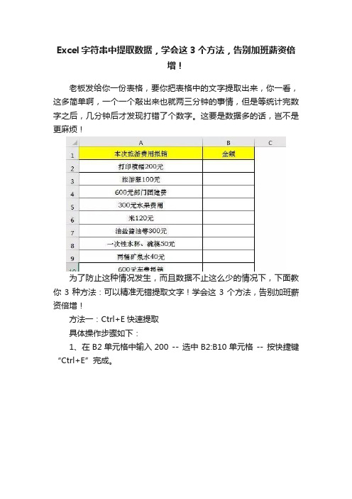 Excel字符串中提取数据，学会这3个方法，告别加班薪资倍增！