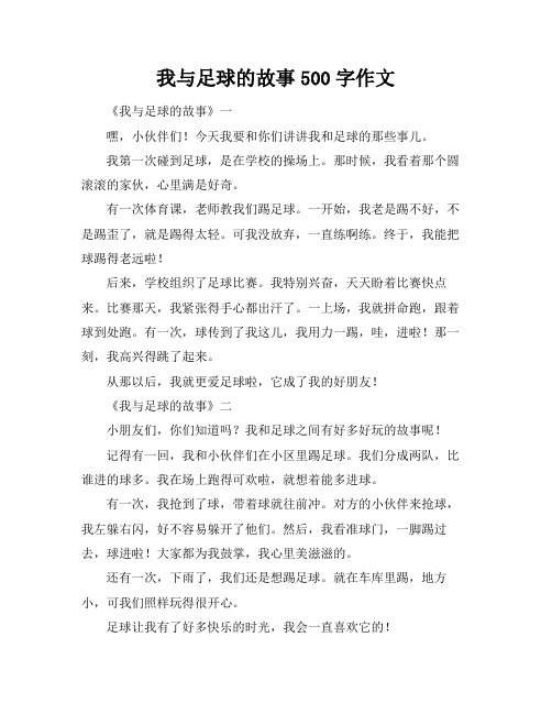 我与足球的故事500字作文