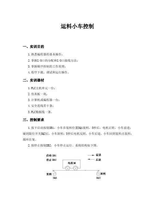 运料小车控制——实训指导书 