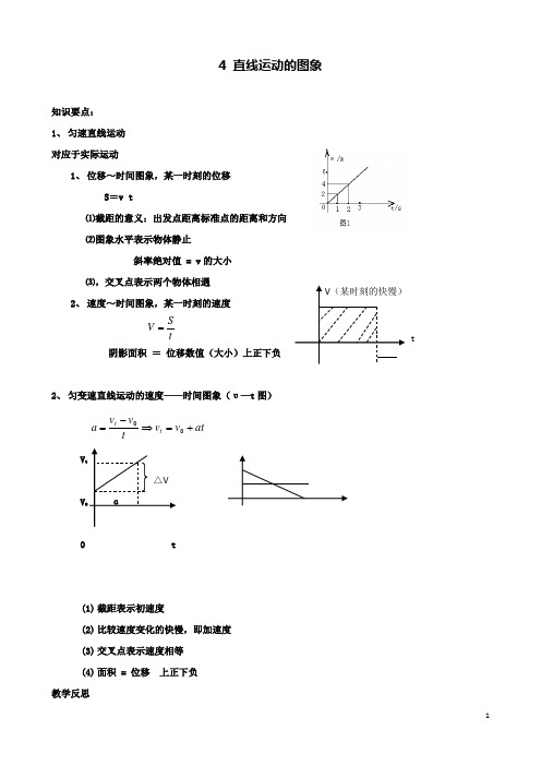 高考物理一轮复习第一章匀变速直线运动的研究4直线运动的图象复习教案