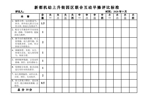 20年9月早操活动评比标准