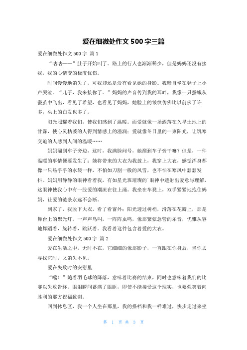 爱在细微处作文500字三篇