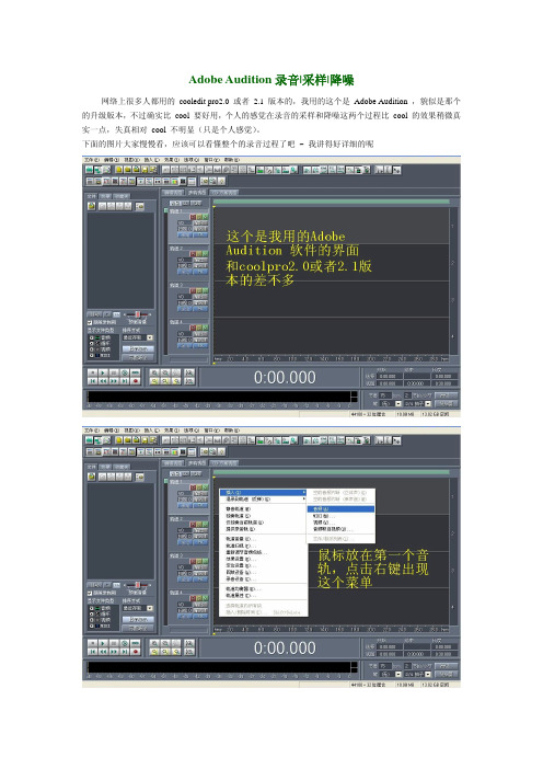 Adobe Audition 录音 采样 降噪