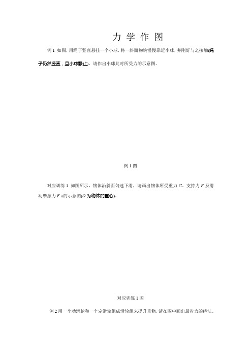 苏科版九年级物理学习共同体中考复习专题  力学作图专练(无答案)