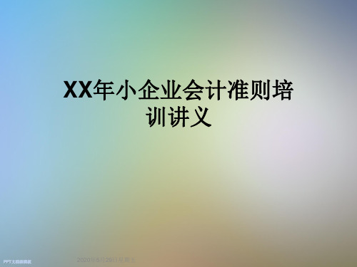 XX年小企业会计准则培训讲义