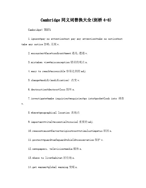 刘洪波雅思阅读同义词替换大全