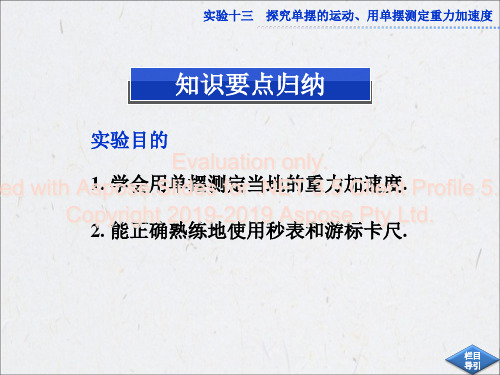 高考物理第一轮总复习课件实验十三共44页