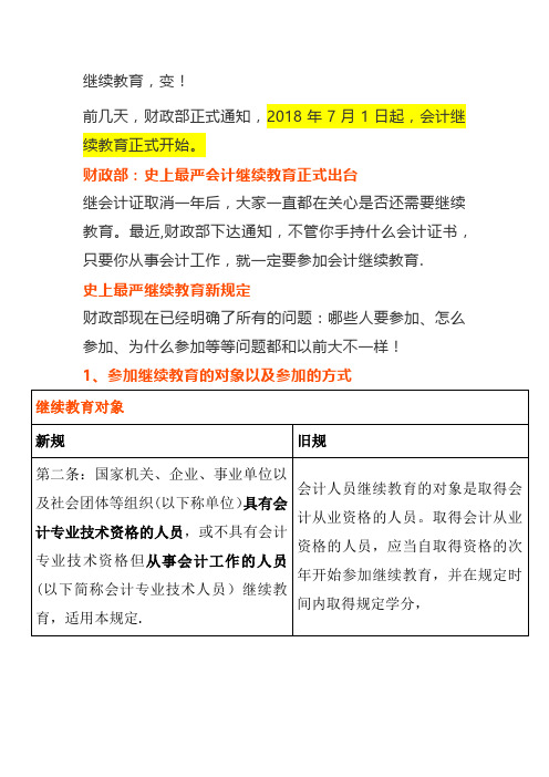 会计人员继续教育新规定