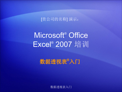 数据透视表入门Microsoft_Office_Excel_2007