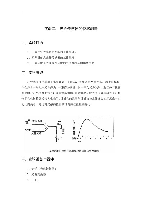 实验二光纤传感器的位移测量