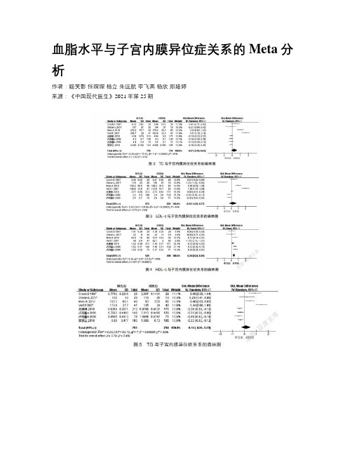 血脂水平与子宫内膜异位症关系的Meta分析