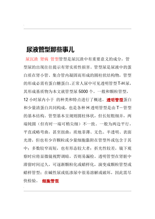 尿液管型那些事儿