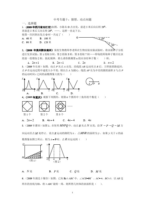 中考专题十：猜想、动态问题