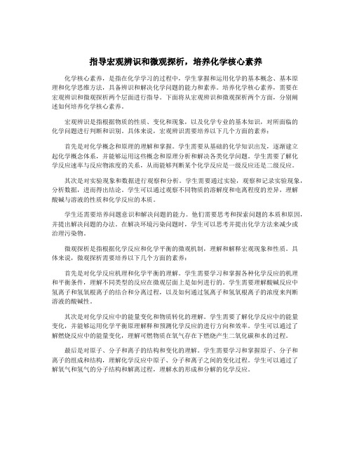 指导宏观辨识和微观探析,培养化学核心素养