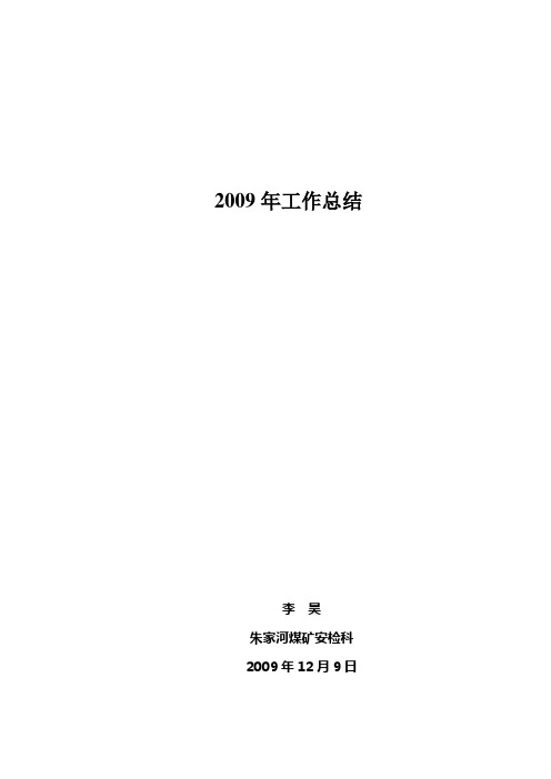 2009年工作总结