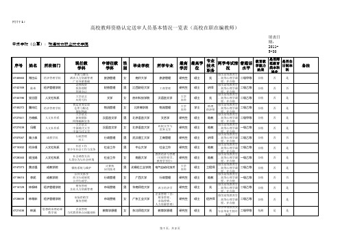 在编基本情况一览表