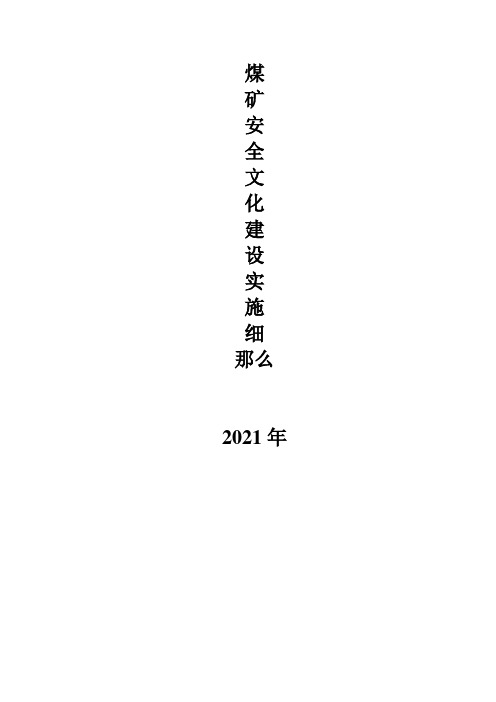 煤矿安全文化建设实施细则1