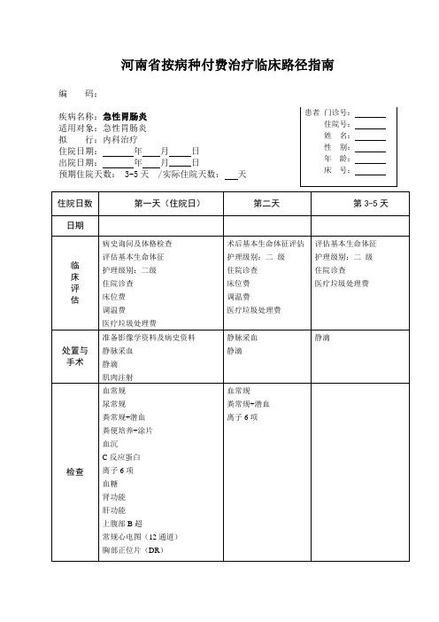 急性胃肠炎临床路径