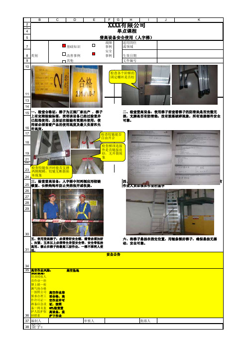 人字梯安全使用OPL模板-内容不完整影响阅读,建议修改后重新提交