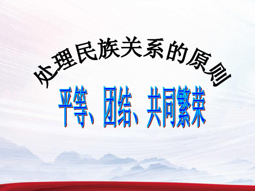 高中政治处理民族关系的原则公开课PPT课件