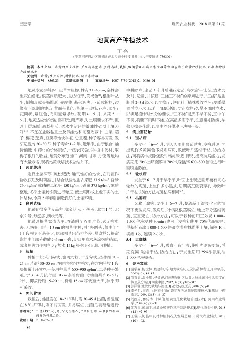 地黄高产种植技术