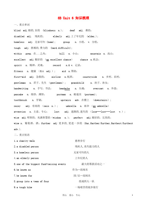 八年级英语下册 Unit 6知识梳理 牛津译林版