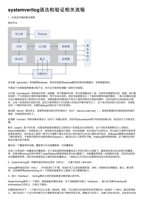 systemverilog语法和验证相关流程