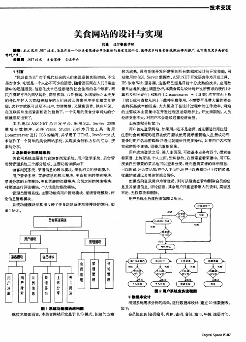 美食网站的设计与实现