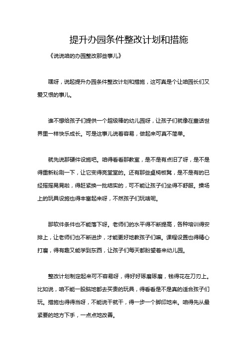 提升办园条件整改计划和措施