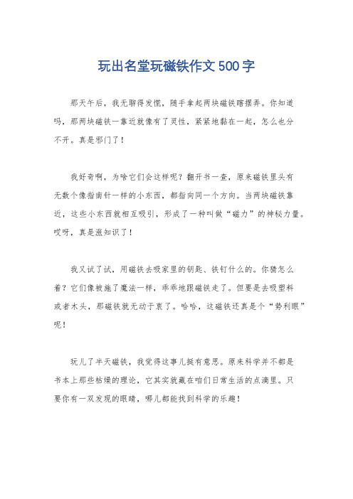 玩出名堂玩磁铁作文500字