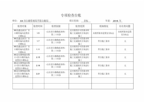 专项检查台账【模板】