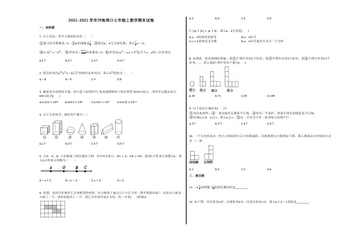 周口市2019-2020学年七年级数学上册期末试卷及答案