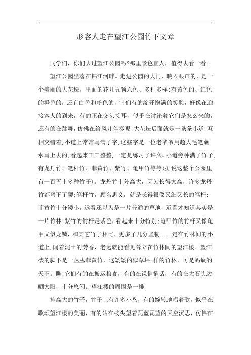 形容人走在望江公园竹下文章