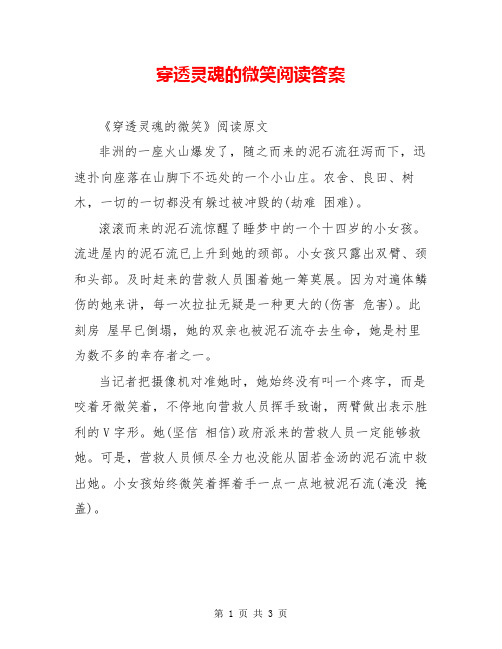 穿透灵魂的微笑阅读答案