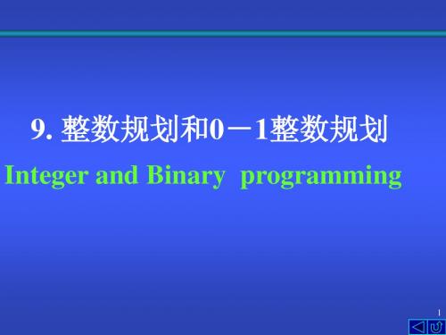 第九章  整数规划(正稿)