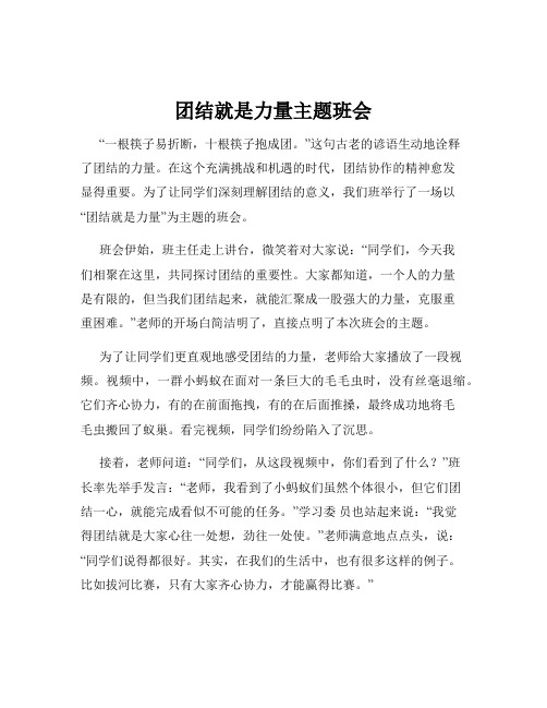 团结就是力量主题班会