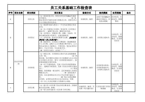 员工关系检查表(新修订)