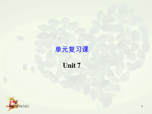 新版人教版九年级英语Unit 7复习PPT课件