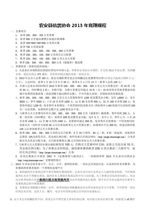 2013竟翔规程