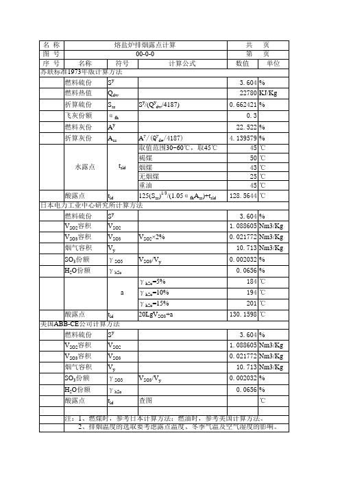 露点计算(三种方法)
