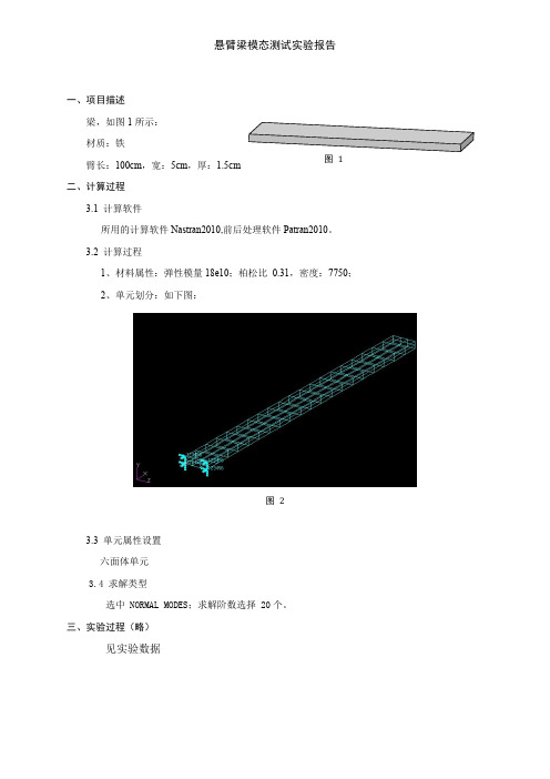 悬臂梁实验报告(EMA)